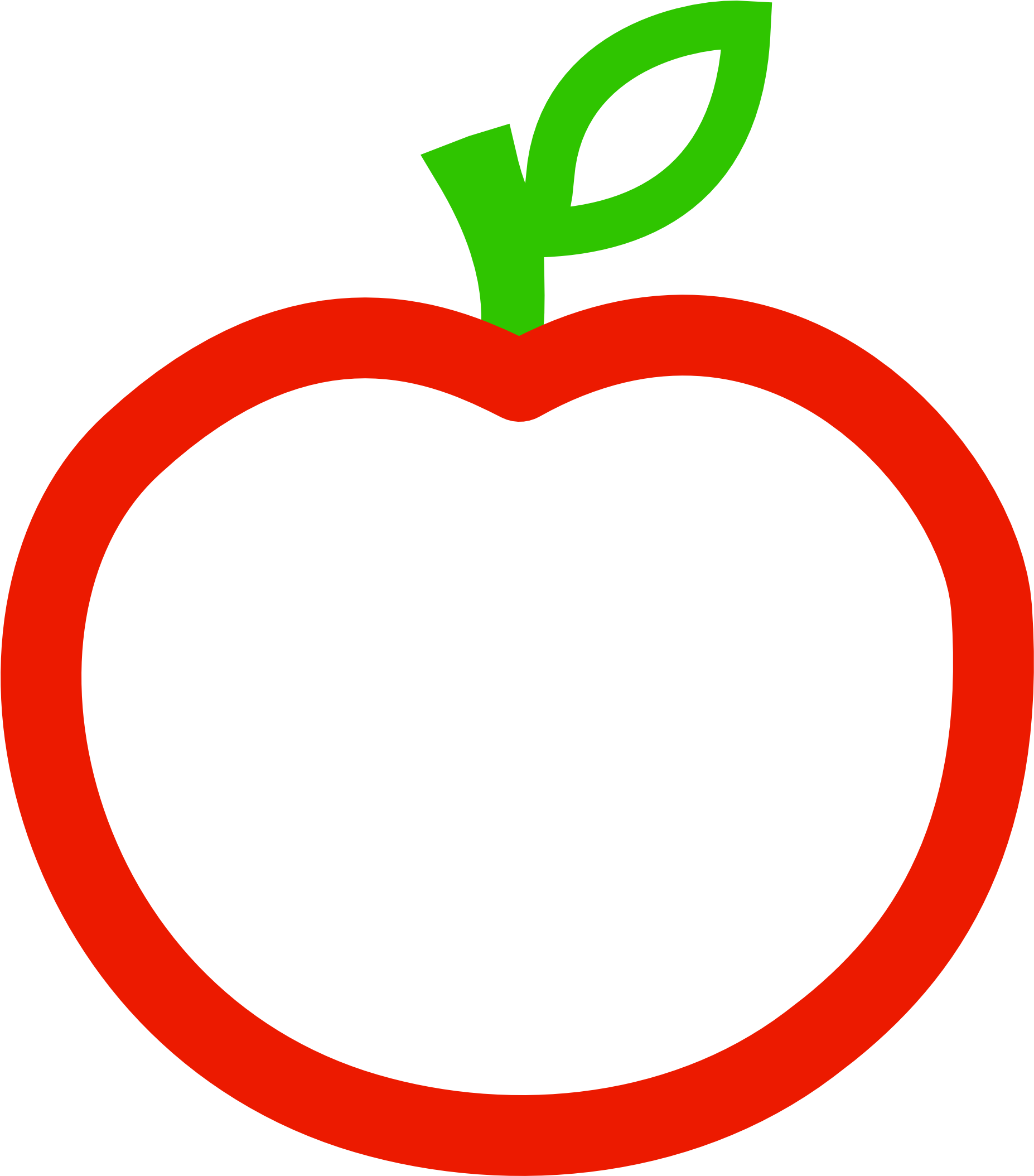 Apple Black And White Picture Of An With A Clipart - Apple Clipart Red And White (1979x2231)