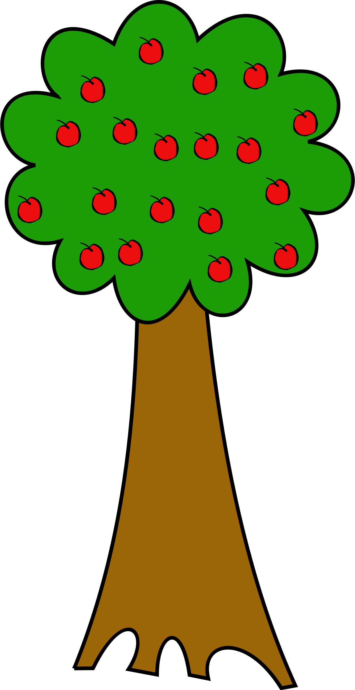 Apple Trees Clip Art - Tree With Fruits (1236x2400)