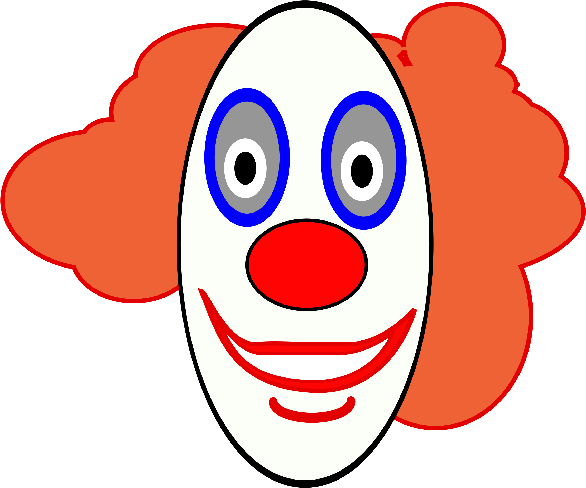 Big Image - Clown Face Clipart (2400x2005)