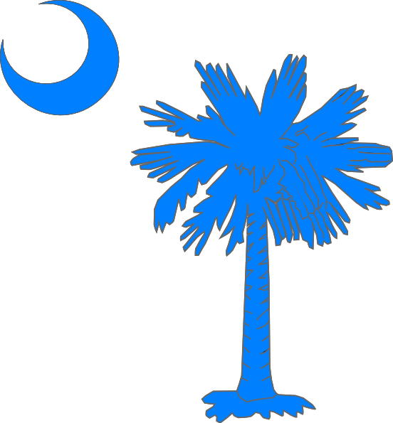 Carolina Blue Palmetto Tree Svg Clip Arts 552 X 595 - Flag Of South Carolina (552x595)