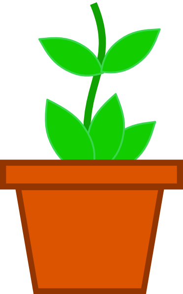 Pot Flower Clip Art At Clker - Flower Pot Clipart (372x599)