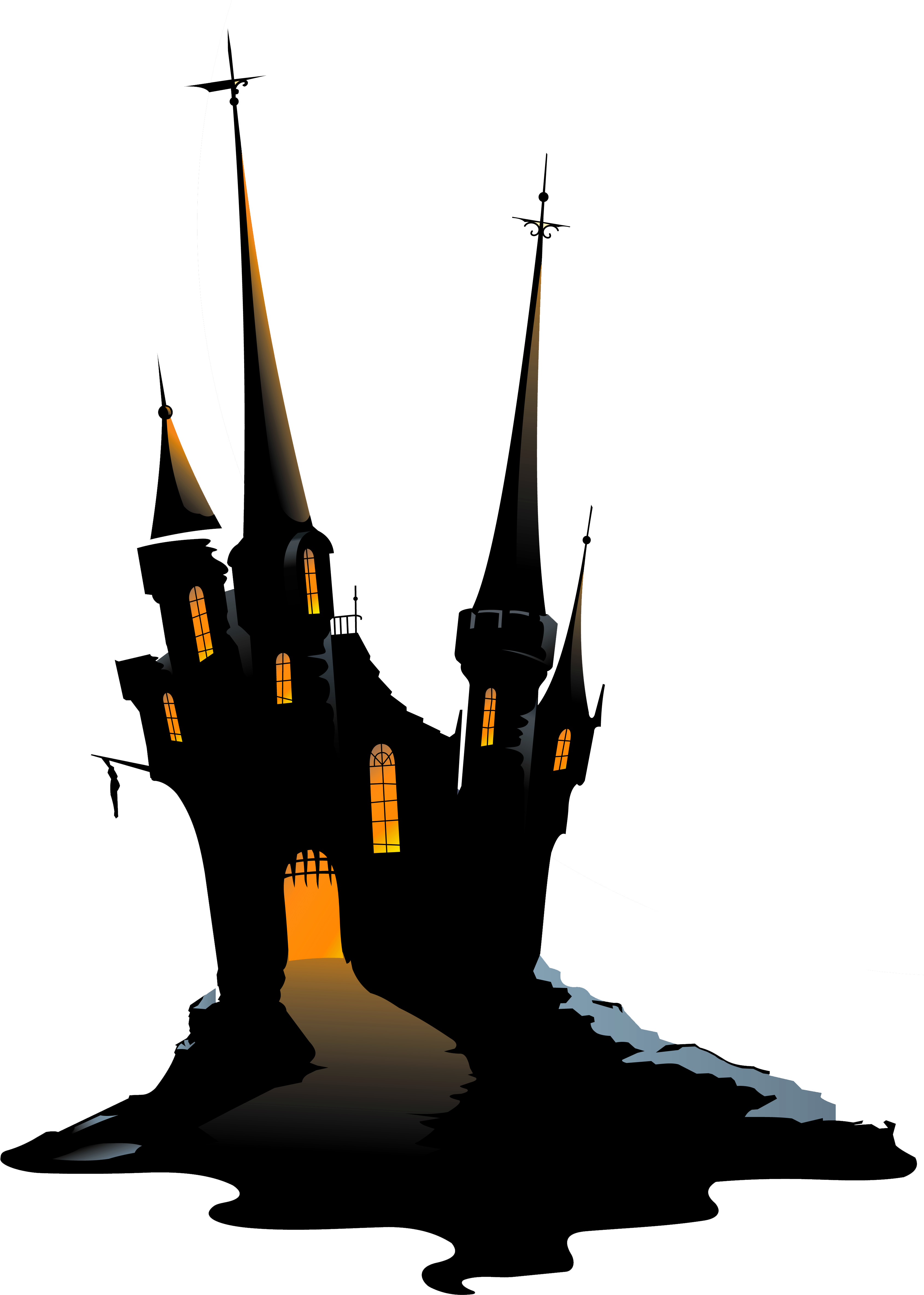 Large Haunted Castle Png Clipart - Haunted Castle Png (3473x4773)