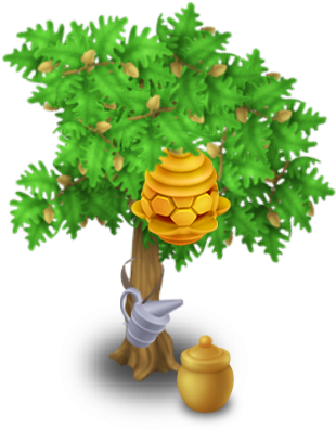 Beehive Tree Stage - Arbol Con Una Colmena (396x396)