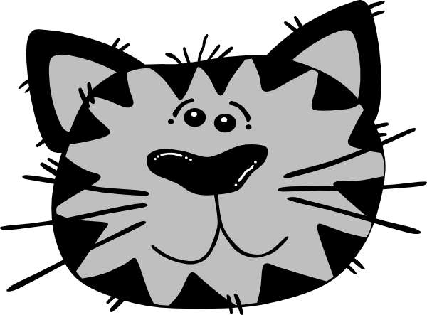 This Free Clip Arts Design Of Grey Cat - Cartoon Cat Face (600x443)