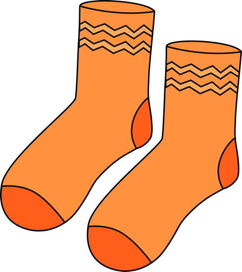 Sock Clip Art - Orange Socks Clipart (489x550)
