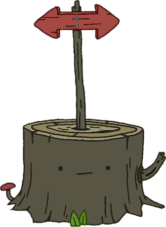 Tree Stump With Sign - Adventure Time Stump (336x460)