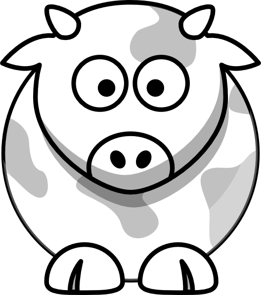 Cow Outline Clip Art At Clipart Library - Draw Cartoon Cow - (528x598) Png  Clipart Download