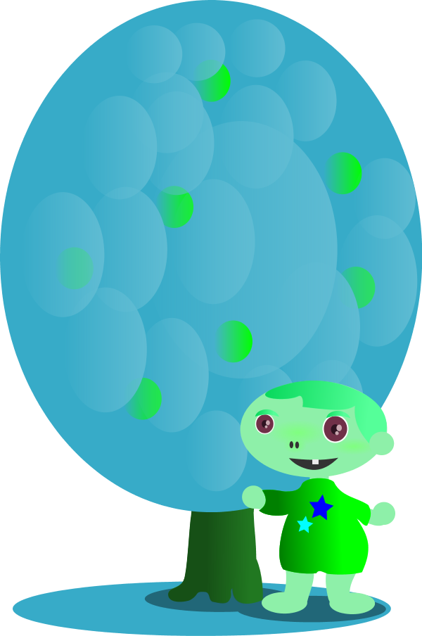 Red Fruit Tree With A Baby - Child (600x904)