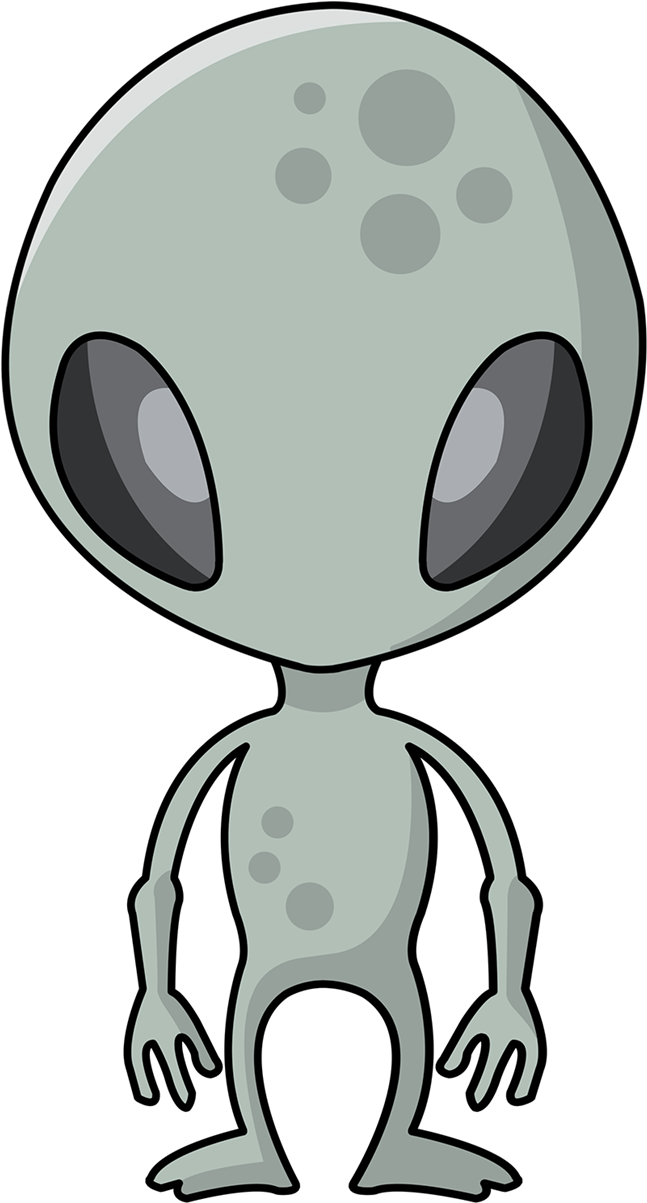 Cute Alien Warship Clipart - Alien Cartoon With No Background (800x1293)