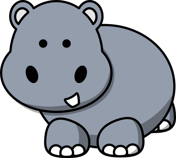 Awesome Idea Hippo Clip Art Side At Clker Com Vector - Cute Drawings Of Hippos (600x537)