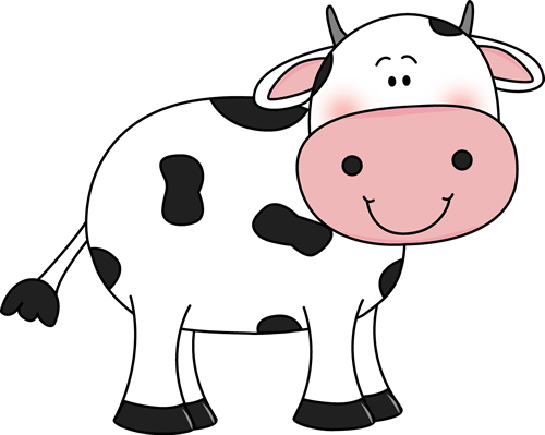Cow With Black Spots Clip Art - Cow With Black Spots Clip Art (500x399)