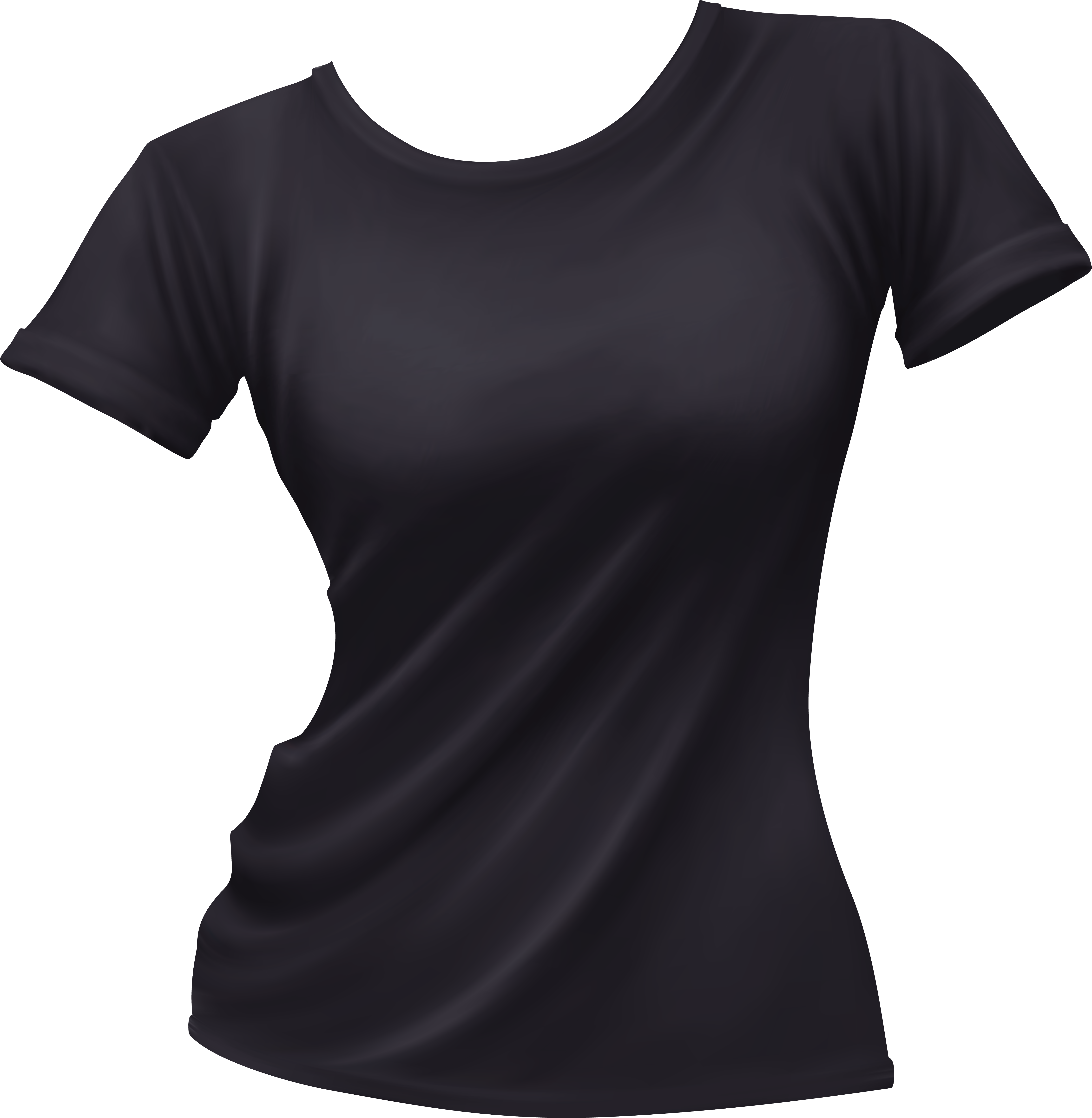 Female T Shirt Black Png Clip Art - Female Black T Shirt Png (6841x7000)