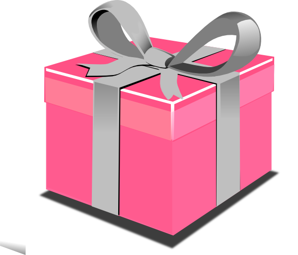 Cartoon - Pink Gift Box Clipart (600x513)