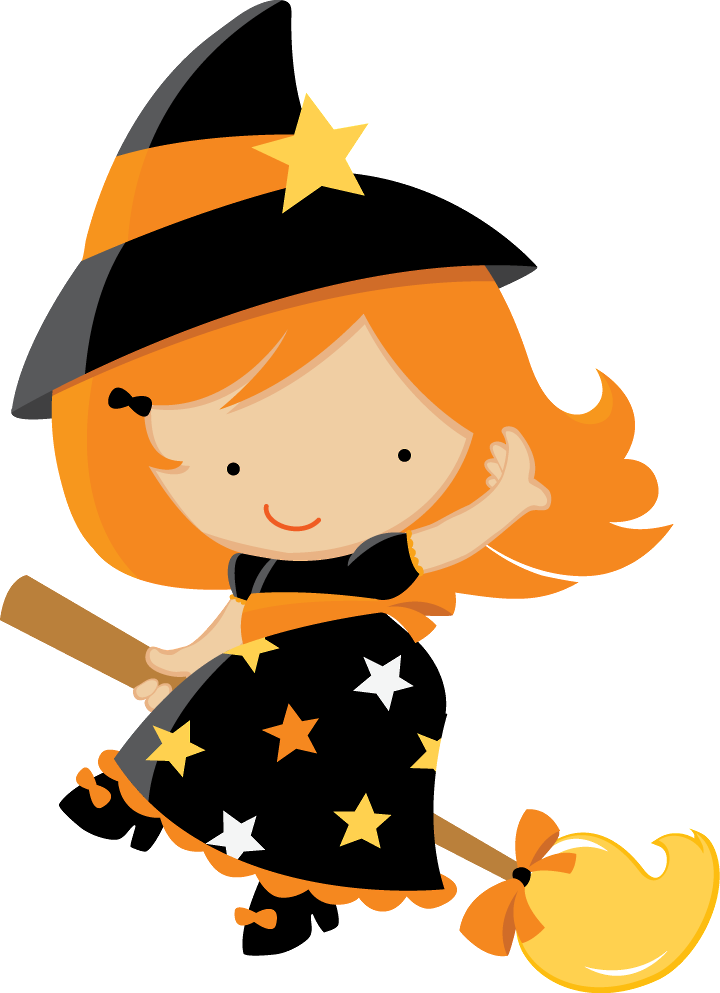 Halloween Baby Witch Clip Art - Cute Witch Clipart (720x993)