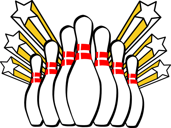 Bowling Pins Clip Art At Clker - Bowling Clipart (600x450)