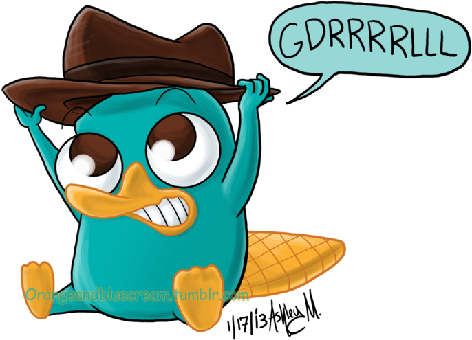 Baby Perry The Platypus By Orangebluecream On Clipart - Perry The Platypus As A Baby (900x540)