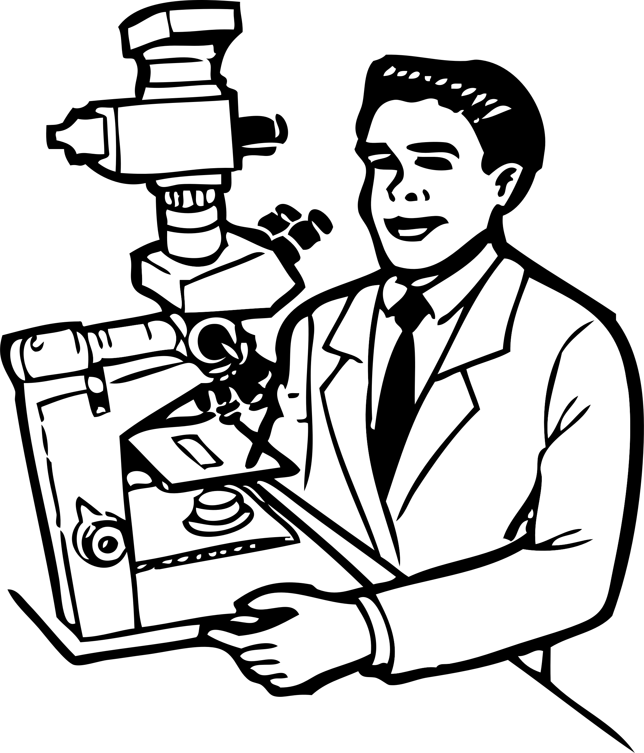 Clipart - Scientist Black And White (2054x2400)