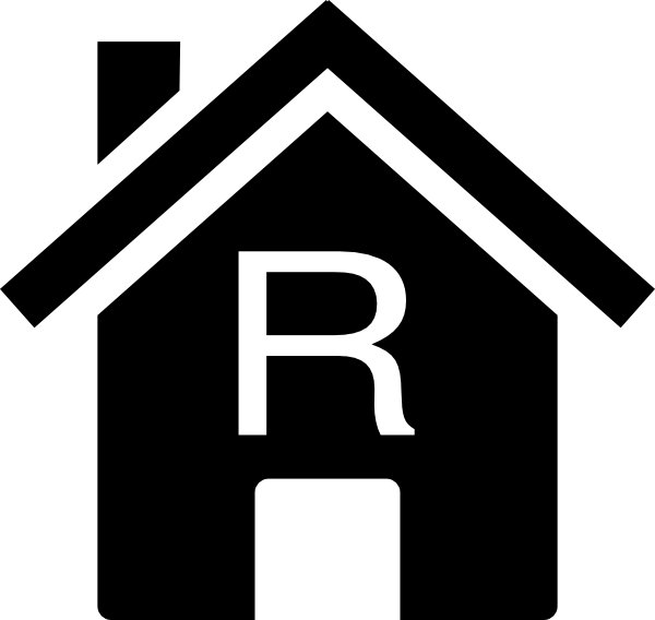 Simple Black R House Clip Art At Clker - House Clip Art (600x568)