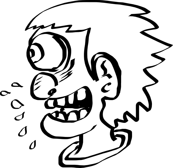 Cartoon Crazy People - Ugly Clipart Black And White (600x584)