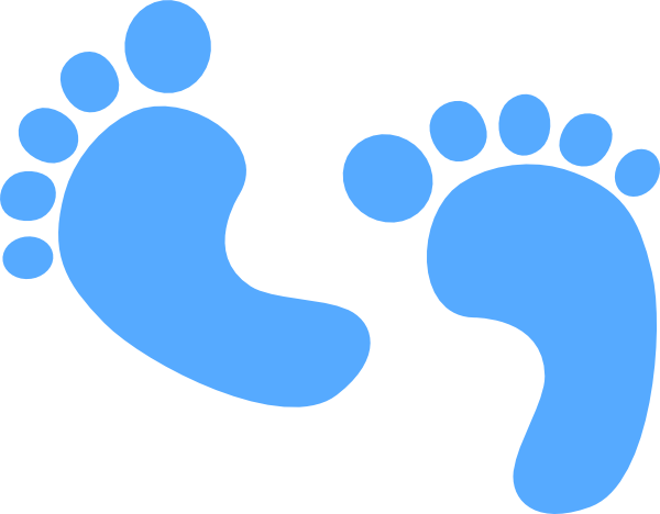 Light Blue Clipart Blue Baby Footprint - Baby Shower Png (600x468)