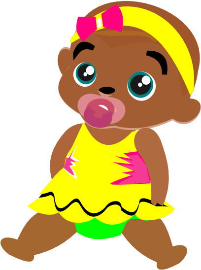 Brown Babies Clipart The Cliparts - Brown Baby Clip Art (420x599)