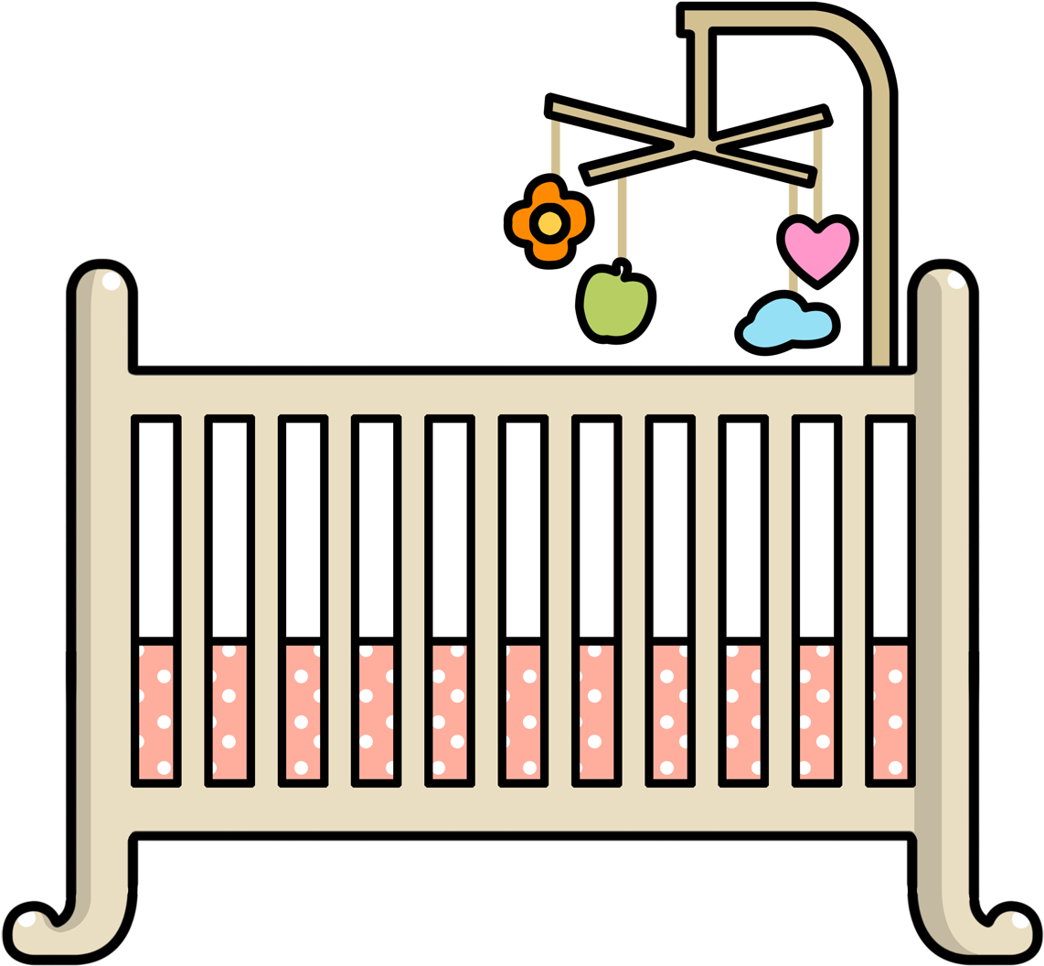Baby Crib Clipart - Baby Cradle Clipart Transparent (1600x1200)