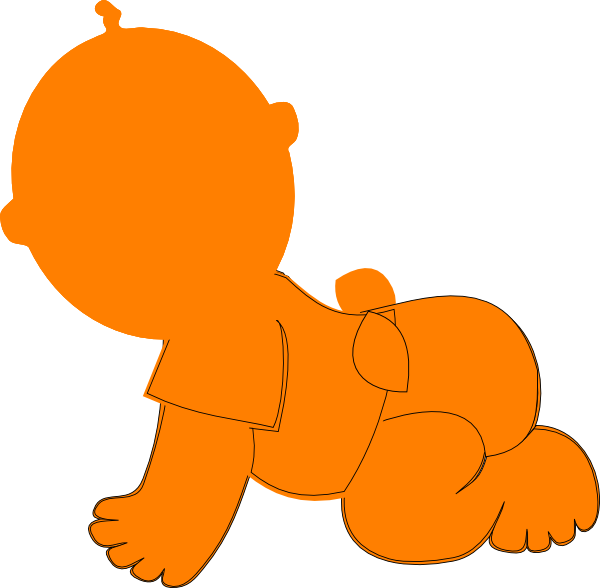 Baby Clip Art - Orange Baby Clipart (600x588)