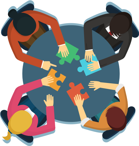 Professional Team - Persone Che Parlano Al Tavolo (571x492)