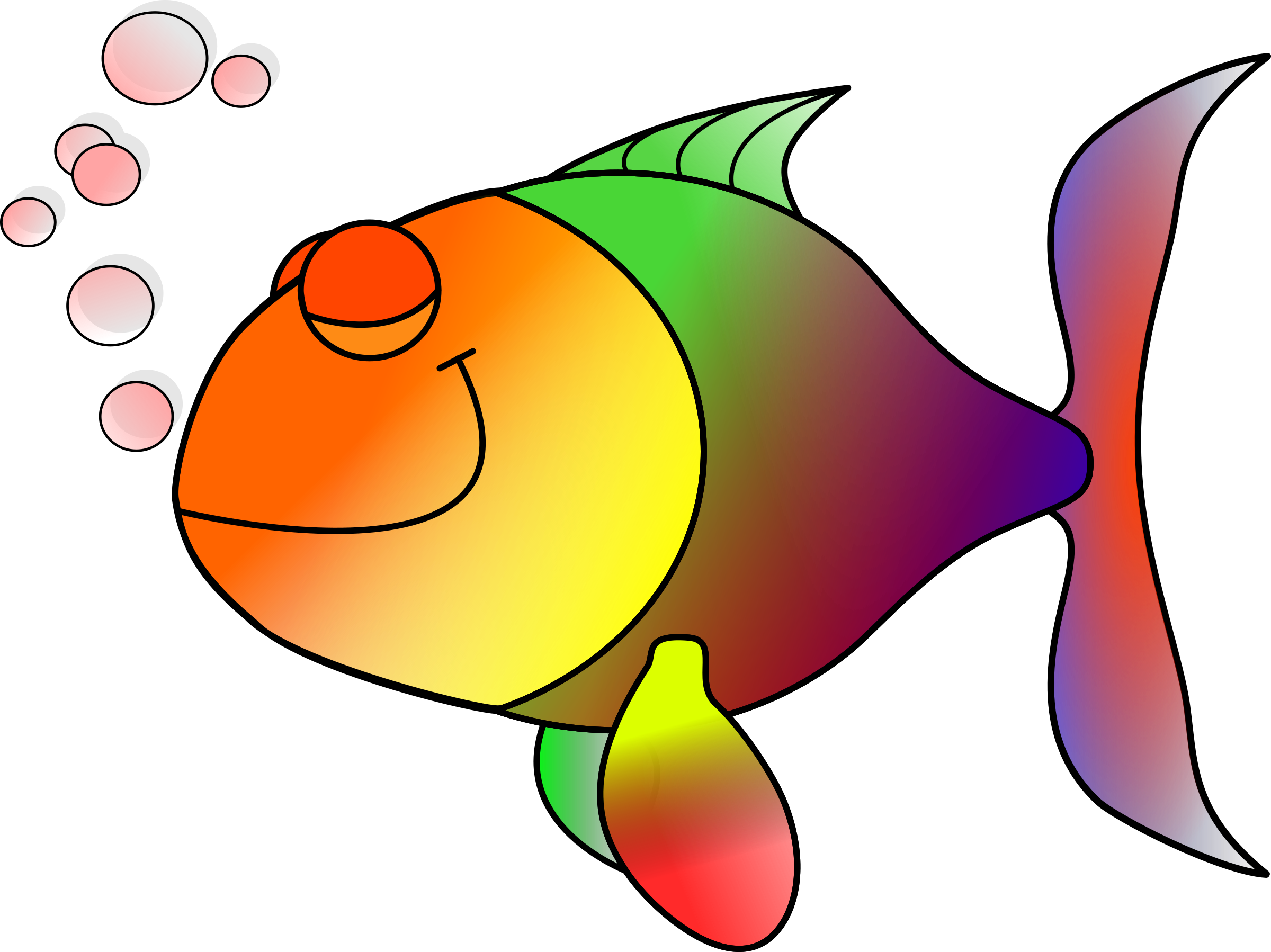 Fish Happily Asleep - Fish Clipart (2400x1798)