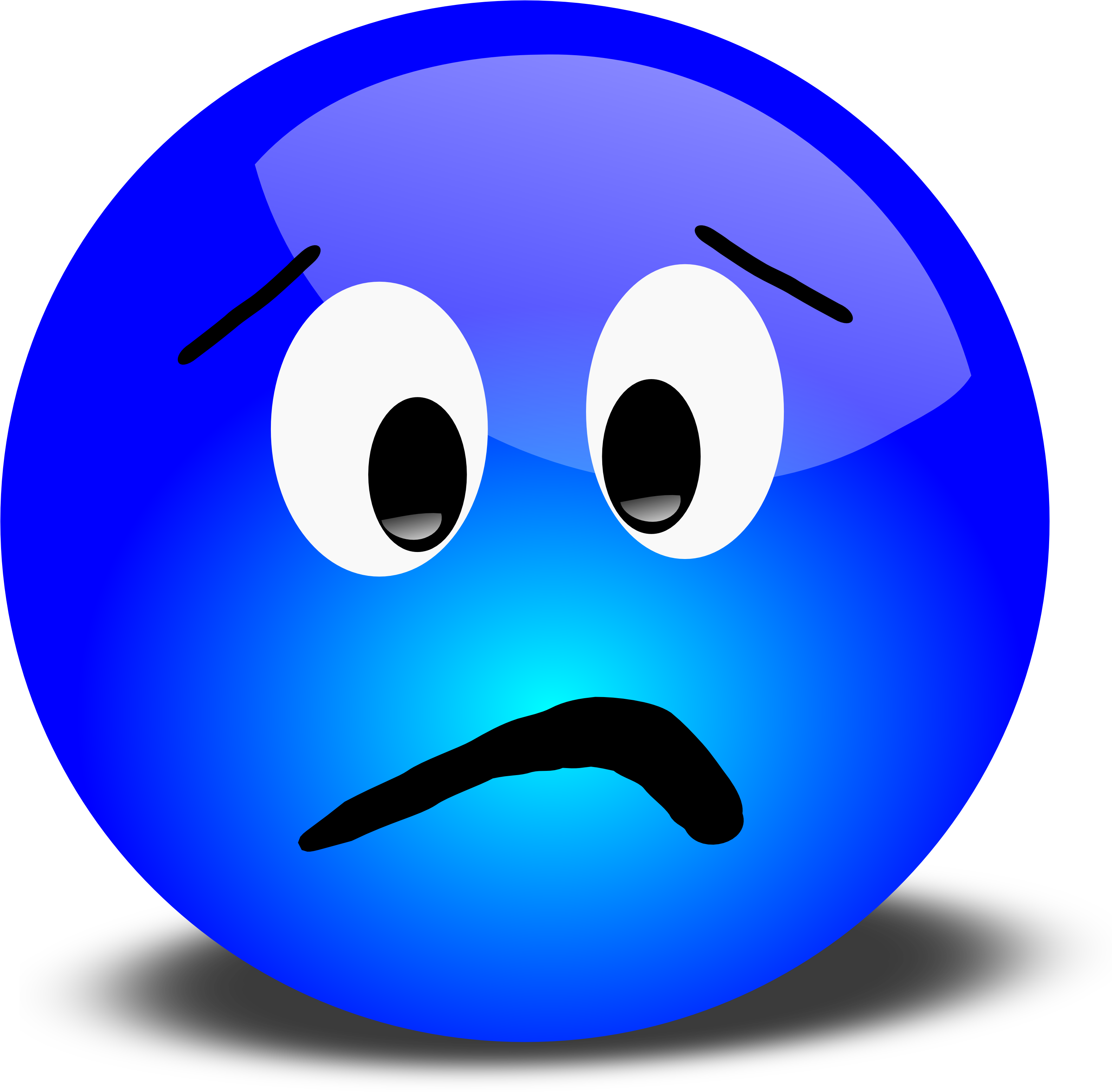 Blue Smiley Face Png - Blue Smiley Face (3200x3134)