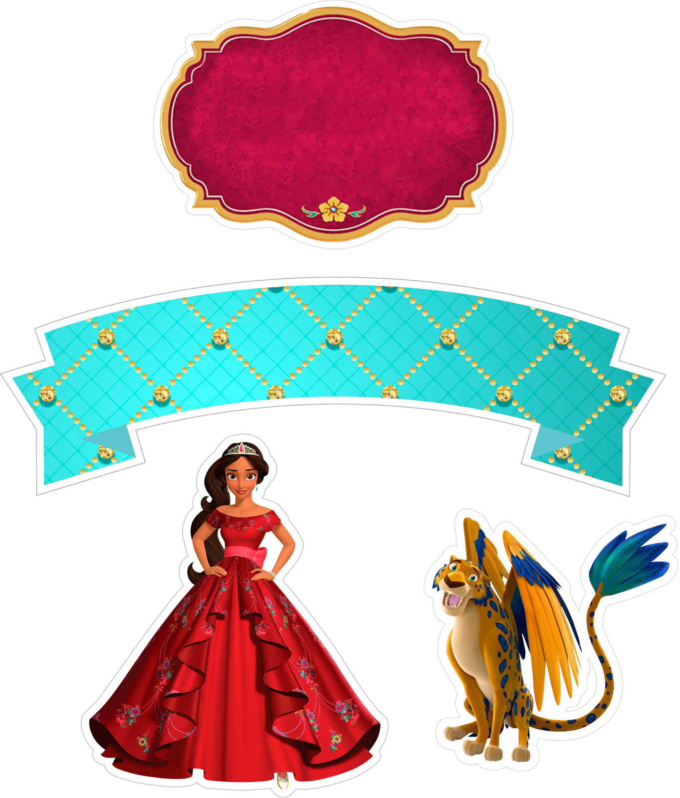 Topo De Bolo Princesa Elena De Avalor - Topo De Bolo Princesa Elena De Avalor (1363x1600)