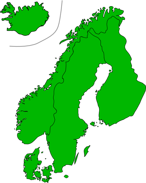 Free Vector Map Of Scandinavia Clip Art - Scandinavia Map Vector (598x750)