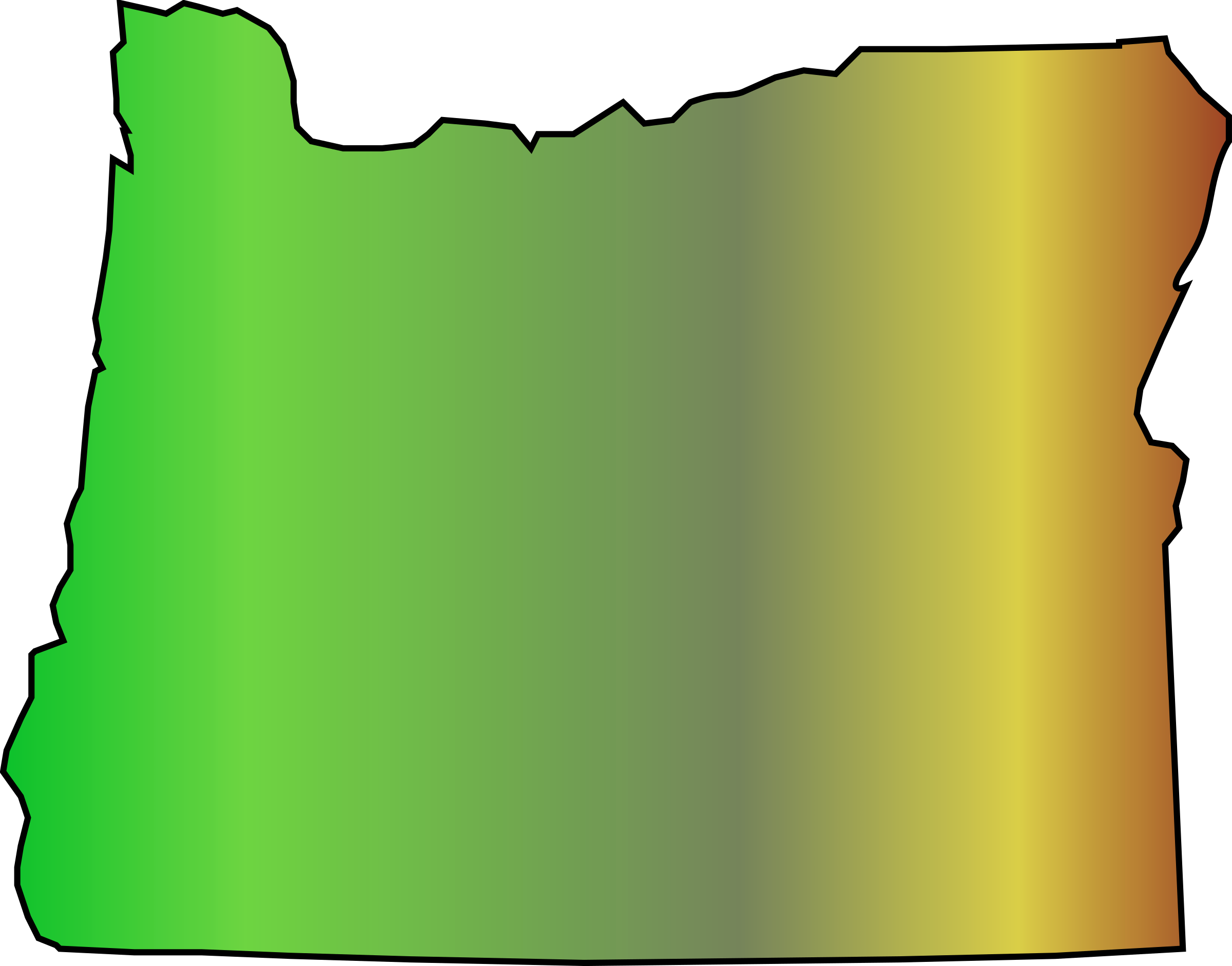 Oregon State Map Clip Art - Oregon Clip Art (2400x1882)