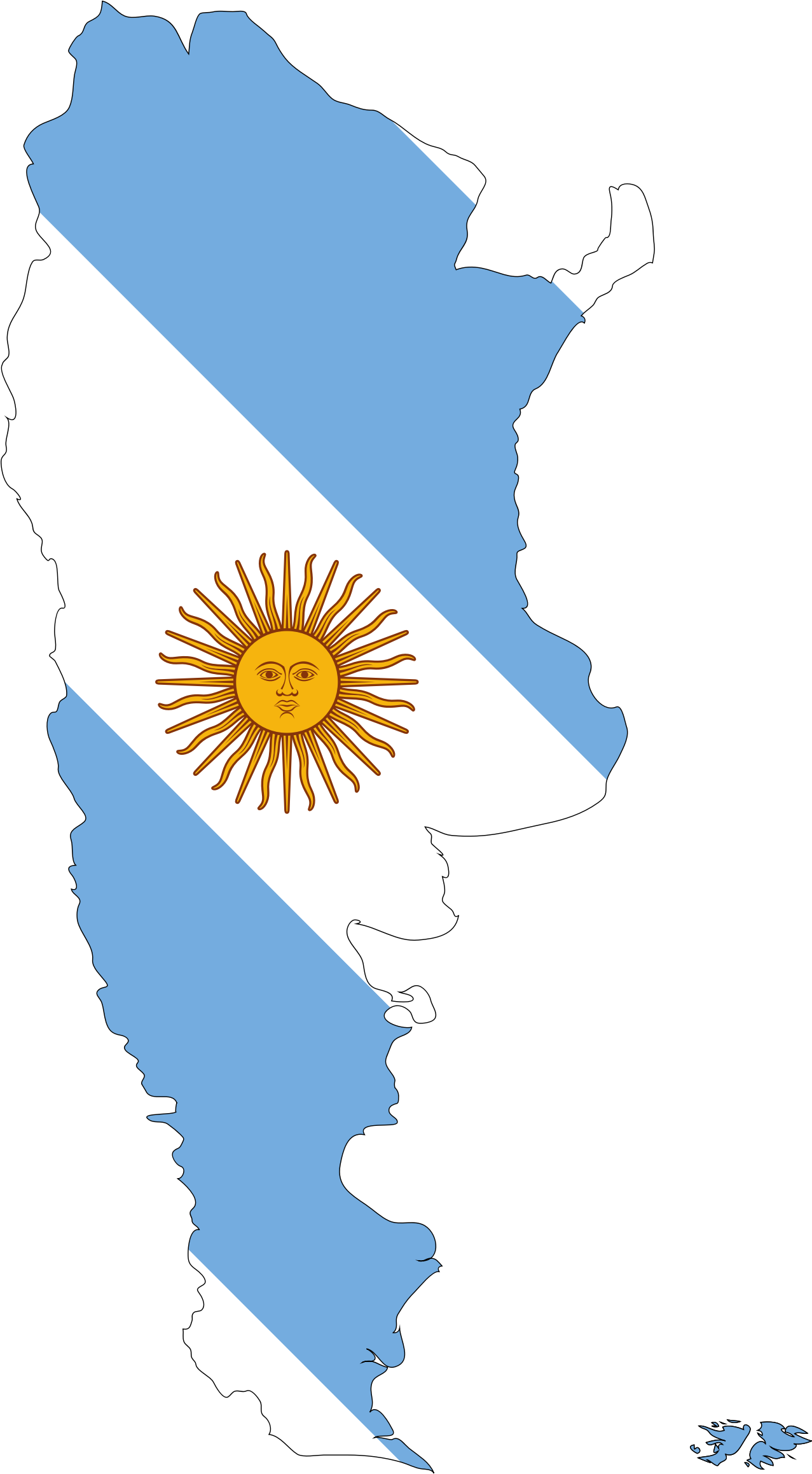 Argentina Map Clipart - Map And Flag Of Argentina (1277x2316)