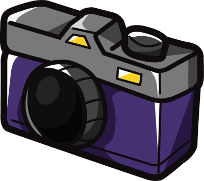 Drawn Purple Camera Clipart - Clip Art (400x355)