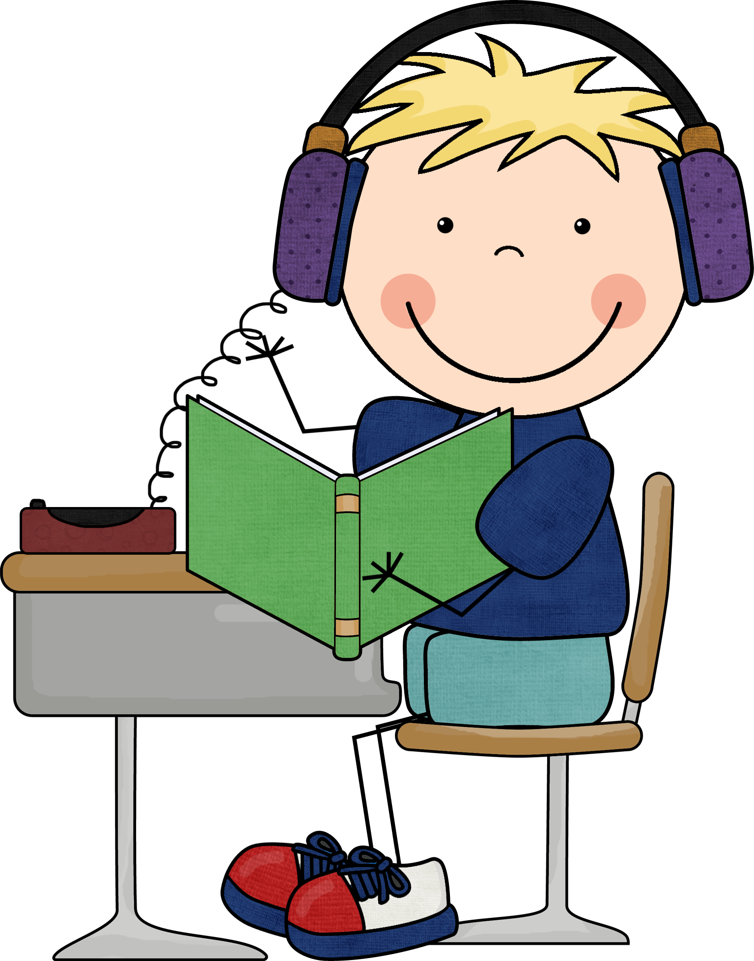 Listen To Reading Clipart - Computer In A School Clip Art (1535x1956)