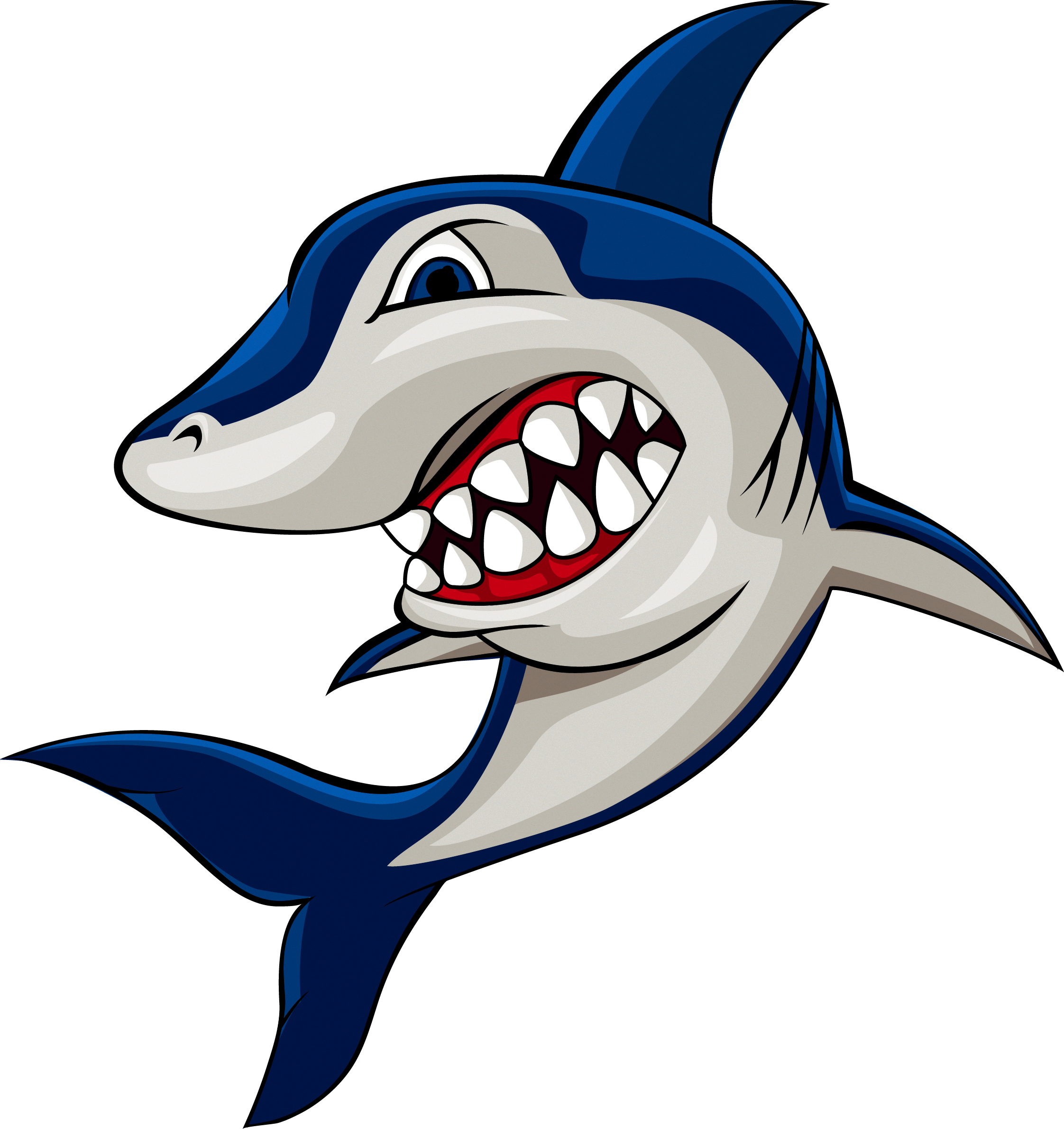 Shark Cartoon Stock Photography Clip Art - Cressi Fantasy Swim Cap Grey With Shark (2244x2380)