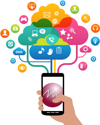 Mobile Apps Design - Social Media Content Png (409x504)