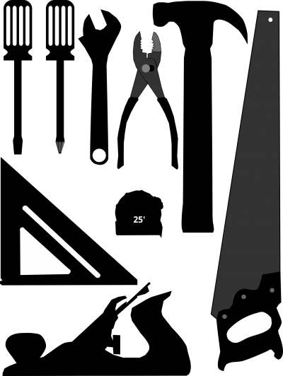 Hammer, Pliers, Application Tools, Desktop Settings, - Tools Silhouette Clip Art (400x532)