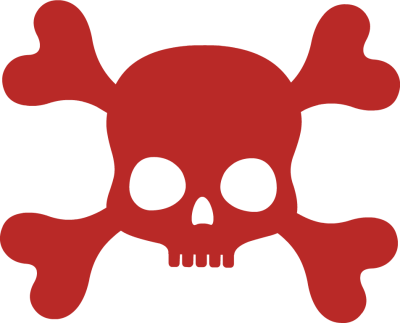 Blemish - Clipart - Skull And Crossbones Clipart Red (400x323)