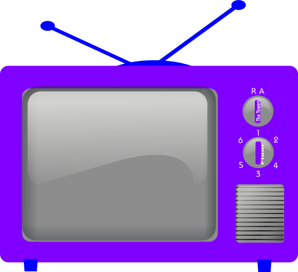 Blue Television Clip Art At Clker - Television Clip Art Blue (600x548)