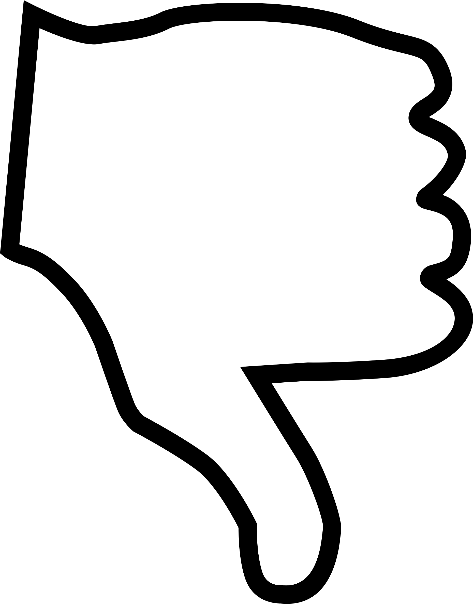 Thumbs Down Clipart - Thumbs Down Drawing Easy (1860x2371)