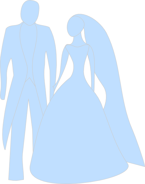 Blue Bride And Groom Clip Art - Blue Bride And Groom (468x593)