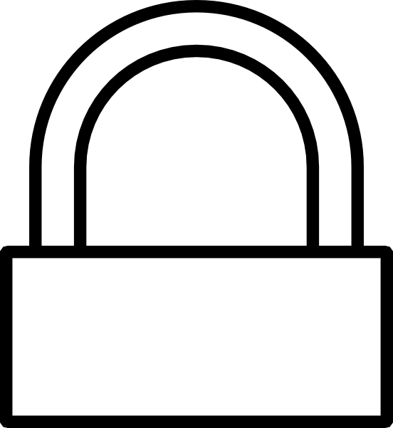 Simple Padlock Locked Clip Art At Clker - Padlock Black And White (552x601)
