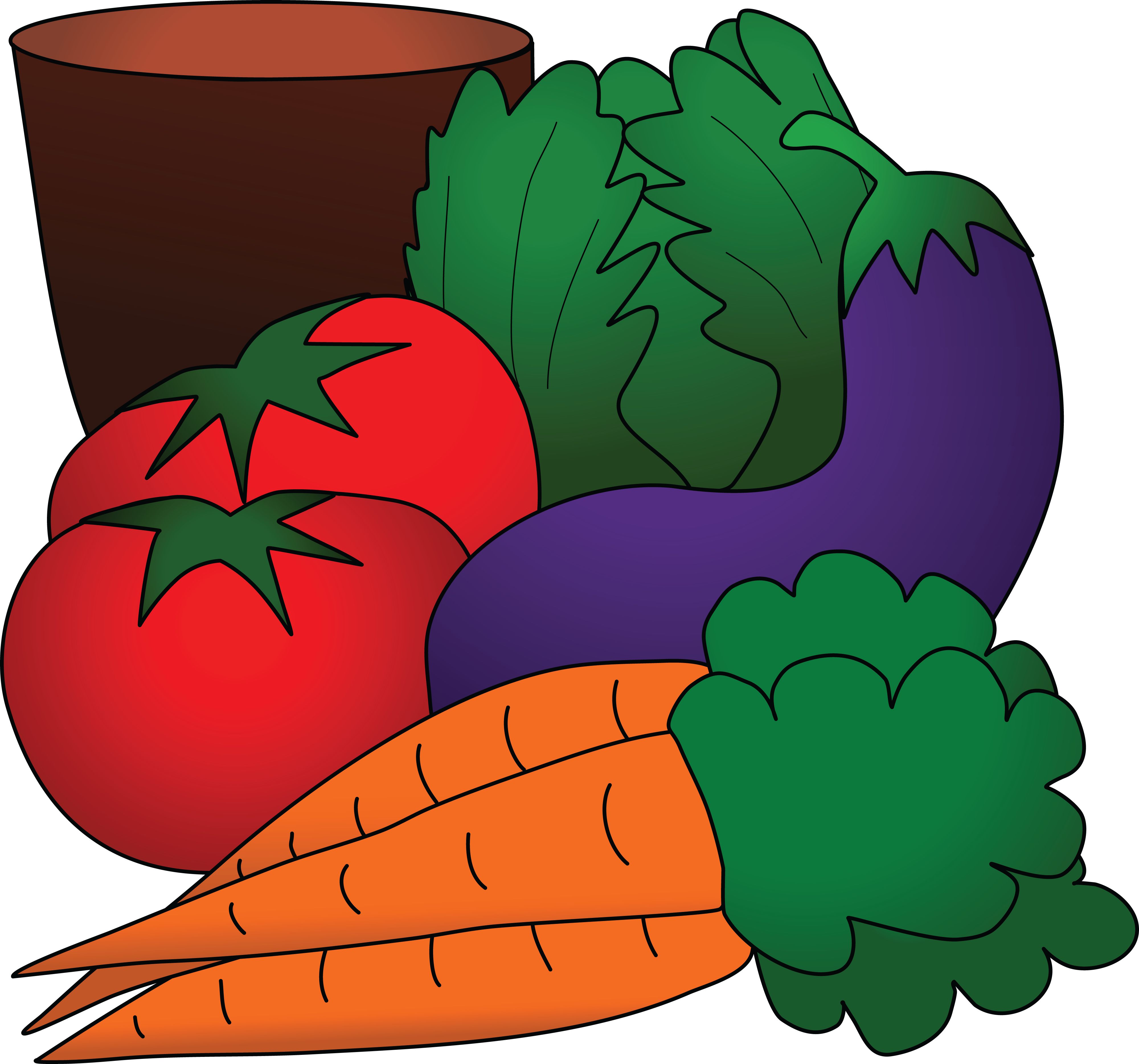 Free Clipart Of A Still Life Of Produce - Clipart Of Produce (4000x3736)