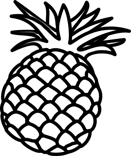 Clipart Info - Pineapple Clipart Black And White (504x598)