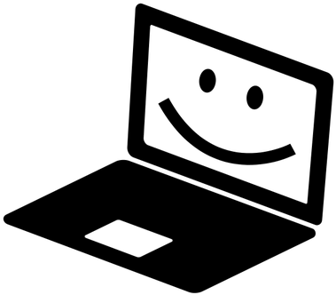 Laptop Clip Art Black And White - Black And White Computer (500x353)