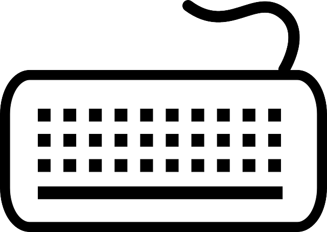 White Computer, Black, Keyboard, Symbol, White - Keyboard Clipart Black And White (640x454)