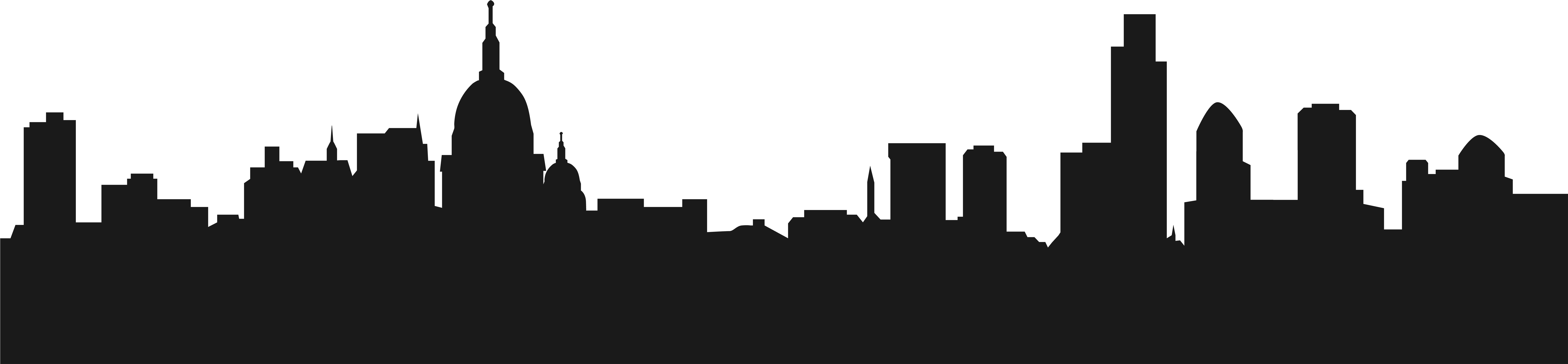 Buildings Silhouette Png Clip Art - Buildings Silhouette (8000x2015)