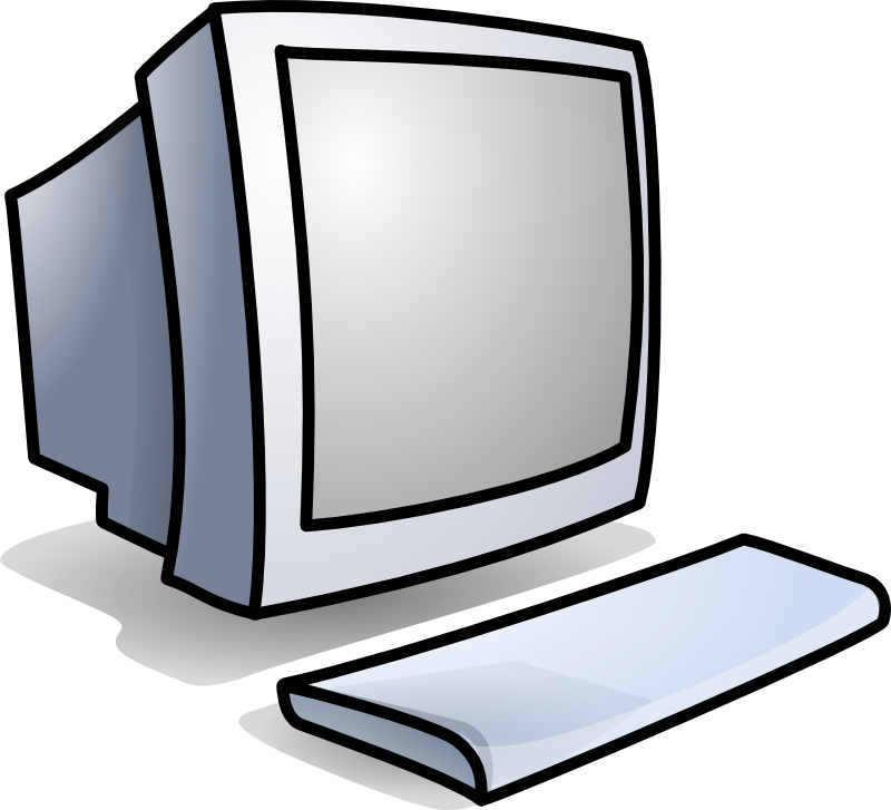 Oo Clipart - Ordinateur Clipart Noir Et Blanc (800x727)